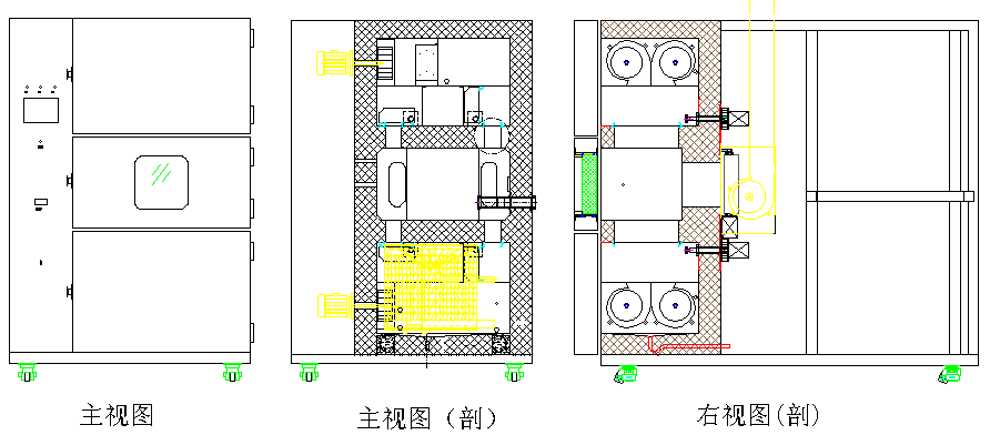 三綜合試驗箱產品結構圖